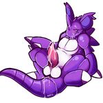  after_sex alpha_channel anus balls big_balls blush cum cum_inside cum_on_face dripping gay kayla-na male nidoking nintendo nude penis pok&#233;mon pok&eacute;mon purple_body purple_eyes solo tapering_penis thick_tail video_games 