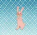  animated animated_gif blonde_hair bunny costume haroukitei_kigurumi joshiraku lowres mascot 