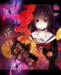  bad_id bad_pixiv_id bangs black_hair black_serafuku blunt_bangs bug butterfly enma_ai flower hime_cut insect jigoku_shoujo koyuri_shouyu long_hair red_eyes school_uniform serafuku solo voodoo_doll 