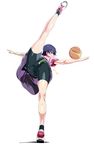  bad_id bad_pixiv_id bakemonogatari balancing basketball bike_shorts flexible highres kanbaru_suruga monogatari_(series) school_uniform shino_(comic_penguin_club) short_hair shorts shorts_under_skirt simple_background skirt solo split standing standing_on_one_leg standing_split vibrator white_background 