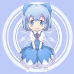  bad_id bad_pixiv_id blue_eyes blue_hair bow cirno detached_wings hair_bow ice ice_wings open_mouth puffy_sleeves shiitake_(mm0820) short_hair short_sleeves solo touhou wings 