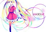  akb0048 blonde_hair ichijou_yuuka long_hair misora_goto multicolored_hair necktie solo thighhighs twintails 