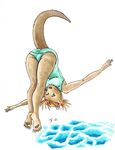  diving female hair mammal mustelid orange_hair otter risingdragon solo swimsuit water 