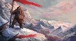  alectorfencer chubby flag loincloth male mammoth mountain pigtails snow solo topless winter 