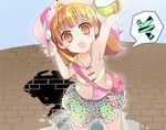  akb0048 bag blonde_hair casual contemporary hat ishizaki_meguru long_hair lowres shinonome_sonata solo spoon 