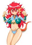  breasts dragon_girl dragon_half highres mink monster_girl red_hair tail 