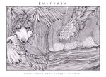  alectorfencer eustyria female line_art lying monochrome nude solo tree wings wood 