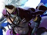  chousokabe_motochika_(sengoku_basara) eyepatch joka_(night_gate) male_focus sengoku_basara solo white_hair 