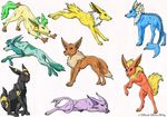  canine eevee eeveelution espeon feral flareon fox glaceon jolteon leafeon mammal nintendo pok&#233;mon pok&eacute;mon umbreon vaporeon video_games 