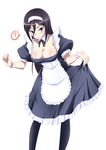  ? alternate_costume apron bad_id bad_pixiv_id black_hair black_legwear blue_eyes blush breasts cleavage collar covered_nipples cuffs enmaided frills hair_between_eyes hairband heart hyouka irisu_fuyumi large_breasts long_hair long_skirt looking_to_the_side maid maid_apron pantyhose puffy_short_sleeves puffy_sleeves purple_eyes short_sleeves simple_background skirt skirt_hold solo spoken_heart tsurime unitaisho waist_apron white_background wrist_cuffs 