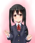  black_hair brown_eyes k-on! long_hair nakano_azusa sakuragaoka_high_school_uniform school_uniform taiyaki_a twintails 