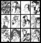  6+boys boingo bud_(korovsme) character_request cream_(stand) daniel_d'arby devo graphite_(medium) greyscale highres hol_horse jojo_no_kimyou_na_bouken mariah midler monochrome multiple_boys multiple_girls n'doul oingo rubber_soul stand_(jojo) stardust_crusaders steely_dan terence_trent_d'arby traditional_media vanilla_ice 