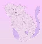  biceps flexing huge_muscles legendary_pok&#233;mon looking_at_viewer male mewtwo muscles nintendo pecs pok&#233;mon pok&eacute;mon pose presenting purple_eyes ripped-saurian ripped_saurian solo vein veins video_games 