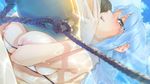  1girl bishoujo_mangekyou blue_hair breasts game_cg happoubi_jin nipples outdoors sawatari_shizuku solo 