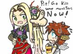  1girl angel angel_wings blonde_hair blue_eyes blush brown_hair crying flower green_eyes kid_icarus kid_icarus_uprising open_mouth pit pit_(kid_icarus) tears vine vines viridi wings 