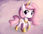  cutie_mark equine female feral friendship_is_magic gold hair horn horse looking_at_viewer mammal my_little_pony necklace pink_hair pony princess princess_celestia_(mlp) ric-m royalty solo winged_unicorn wings young 