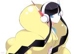  black_hair blue_eyes fur_coat headphones hirako kamitsure_(pokemon) long_hair looking_at_viewer pokemon pokemon_(game) pokemon_bw2 sidelocks solo very_long_hair 