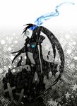  black_hair black_rock_shooter black_rock_shooter_(character) blue_eyes cross latin_cross long_hair metro_(mp_ground) midriff solo twintails 