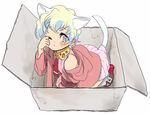  animal_ears box cardboard_box cat_ears cat_tail in_box in_container kanke_(yonkuma) kemonomimi_mode lowres nia_teppelin short_hair sleepy solo tail tengen_toppa_gurren_lagann 