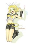  blonde_hair bow green_eyes k+ kagamine_rin solo vocaloid 