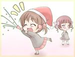  chibi christmas fukuzawa_yumi hat maria-sama_ga_miteru matsudaira_touko multiple_girls party_popper santa_hat shiwo 