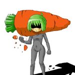  carrot crushing food_as_clothes green_hair macross macross_frontier oekaki ranka_lee solo 