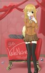  arin artist_request blonde_hair chocolate heart long_hair pangya solo thighhighs valentine 