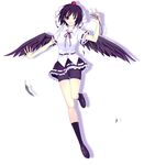  bad_id bad_pixiv_id banned_artist bike_shorts black_hair black_wings camera dated full_body harano hat looking_at_viewer shameimaru_aya short_hair shorts shorts_under_skirt skirt solo touhou white_background wings 