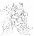  final_fantasy final_fantasy_iv greyscale monochrome rosa_farrell sketch solo 