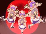  bat_wings carrying ichizen izayoi_sakuya maid moon multiple_girls red_eyes red_moon remilia_scarlet shoulder_carry touhou wings 