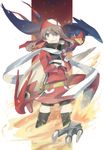  alternate_costume bad_id bad_pixiv_id bandana blaziken blue_eyes brown_hair crossed_arms epic fire gen_3_pokemon gloves haruka_(pokemon) nishihara_isao pokemon pokemon_(creature) scarf swellow thighhighs 