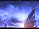  bad_id bad_pixiv_id chitose_rin cloud landscape letterboxed original scenery skeleton sky solo space star_(sky) starry_sky 