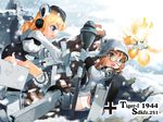  balkenkreuz garrison_cap girl_arms glasses gloves hat helmet mecha_musume military military_hat multiple_girls non-web_source panties panzerfaust pince-nez sdkfz_251_(personification) short_hair snow stahlhelm tiger_i_(personification) underwear wehrmacht world_war_ii zeco 