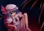  bat_wings blue_hair ougi_makoto red_eyes remilia_scarlet solo touhou wings 