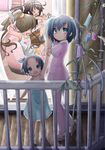  akino_coto child controller game_controller highres long_hair multiple_girls original playing_games pointing see-through_silhouette short_hair sleepover tanabata wii_remote 