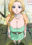  1girl bianca blonde_hair breasts cleavage dragon_quest dragon_quest_v gaden large_breasts smile solo 
