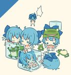  bad_id bad_pixiv_id bloomers chibi cirno clone frog frozen frozen_frog ice ice_cube mia0309 minigirl multiple_girls nude solid_circle_eyes touhou underwear 