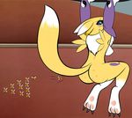  arthropod b.sting bee bee_sting blue_eyes breasts bsting butt canine digimon female fox insect mammal markings nude renamon solo 