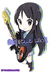  akiyama_mio alternate_costume alternate_hair_length alternate_hairstyle bass_guitar black_eyes black_hair blush hime_cut instrument k-on! long_hair nagagutsu school_uniform simple_background skirt smile solo uniform very_long_hair 