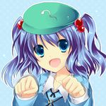  bad_id bad_pixiv_id blue_eyes blue_hair blush hair_bobbles hair_ornament hat kawashiro_nitori key open_mouth short_hair smile solo sorane_shii touhou two_side_up 