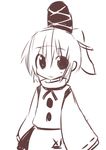  bad_id bad_pixiv_id greyscale hat himegi japanese_clothes monochrome mononobe_no_futo ponytail skirt sleeves_past_wrists smile solo tate_eboshi touhou 