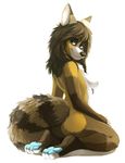  canine female fox hindpaw jailbird kneeling looking_at_viewer mammal nude paws solo topaz 