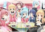  6+girls ayasaki_hayate black_tea chair checkerboard_cookie cookie cup curtains doily folded_ponytail food hayate_no_gotoku! indoors katsura_hinagiku kuriyuzu_kuryuu maid maria_(hayate_no_gotoku!) multiple_girls nishizawa_ayumu plate sanzen'in_nagi school_uniform serafuku sitting suirenji_ruka table tablecloth tea tea_set teacup tennousu_athena thighhighs window 