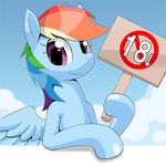  edit equine female feral friendship_is_magic looking_at_viewer low_res mammal my_little_pony oze pegasus rainbow_dash_(mlp) sign solo wings zoe_(artist) 