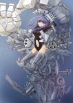  absurdres breasts go_sai_(475789336) highres long_hair mecha_musume medium_breasts navel original purple_eyes purple_hair sketch solo 