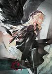  aituoku black_wings blonde_hair hairband red_eyes rozen_maiden solo suigintou wings 