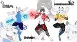  clothing djem facial_markings glowstick group magic male mammal markings plain_background shivon shorts snow-wolf snow-wolf_(artist) topless white_background whiteshadowfox wings wolf 