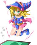  blond blonde_hair boots card dark_magician_girl duel_monster green_eyes lowres yu-gi-oh! yuu-gi-ou_duel_monsters 