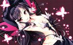  accel_world antenna_hair ass bad_id bad_pixiv_id bare_shoulders black_hair breasts bug butt_crack butterfly butterfly_wings cleavage dress elbow_gloves flat_chest gloves gunp headband insect kuroyukihime red_eyes solo undressing wings 