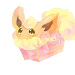  bad_pixiv_id bag flareon gen_1_pokemon green_eyes nekoto_rina no_humans pokemon pokemon_(creature) simple_background 